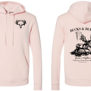 Ladies/Girls Full Buck Hoodie - Faded Pink